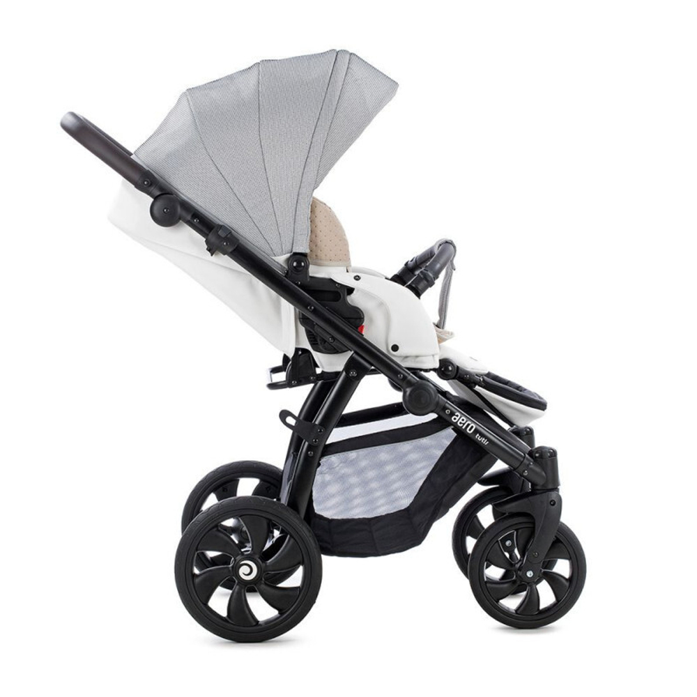 Детская коляска Tutis Aero 2 в 1 New 2019 №110 (Серый-Белый) кожа