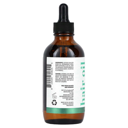 artnaturals, масло для волос с розмарином и мятой, 118 мл (4 жидк. унции)