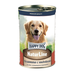 Happy Dog Natur Line консервы с Телятиной и индейкой для собак 410г