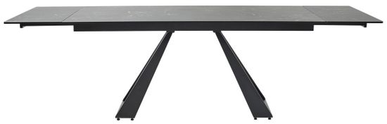 Стол FONDI 180 MARBLES NERO KL-116 Черный мрамор матовый, итальянская керамика/ черный каркас