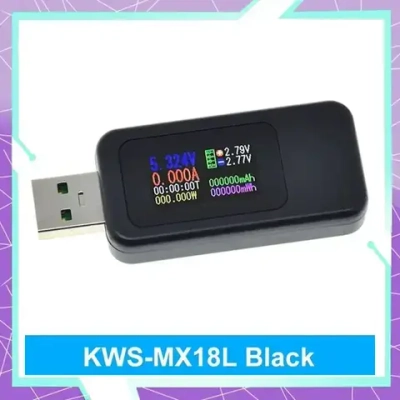 Многофункциональный USB-тестер10-in-1 (KWS-MX18L) с поддержкой QC2.0-QC3.0, Черный