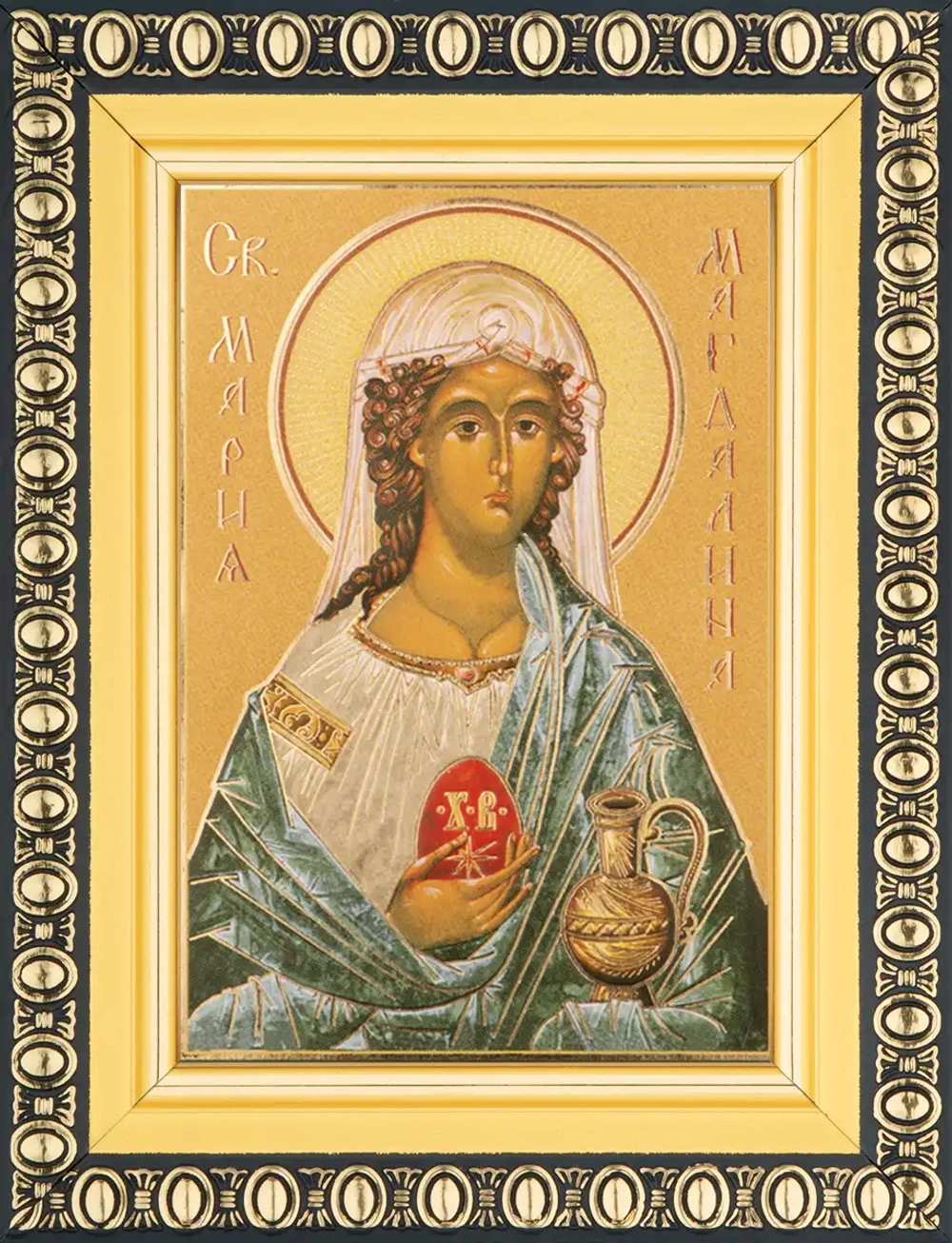 Икона "Мария Магдалина Равноапостольная" 6х9 в раме 8х11