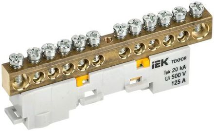 Шина PE "земля" неизол. на универс. держ. 8х12-12-Ж TEKFOR IEK TF-NN20-12-DL-K05