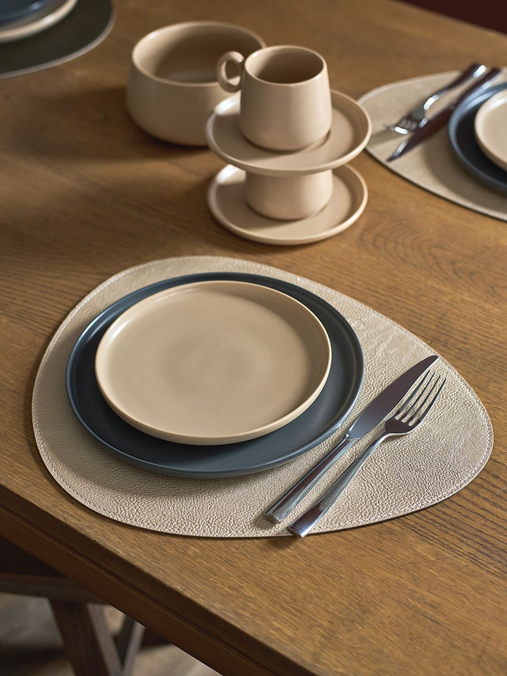 Набор из 2-х двухсторонних сервировочных салфеток Drop, 33х41 см, коричневый/карамельный