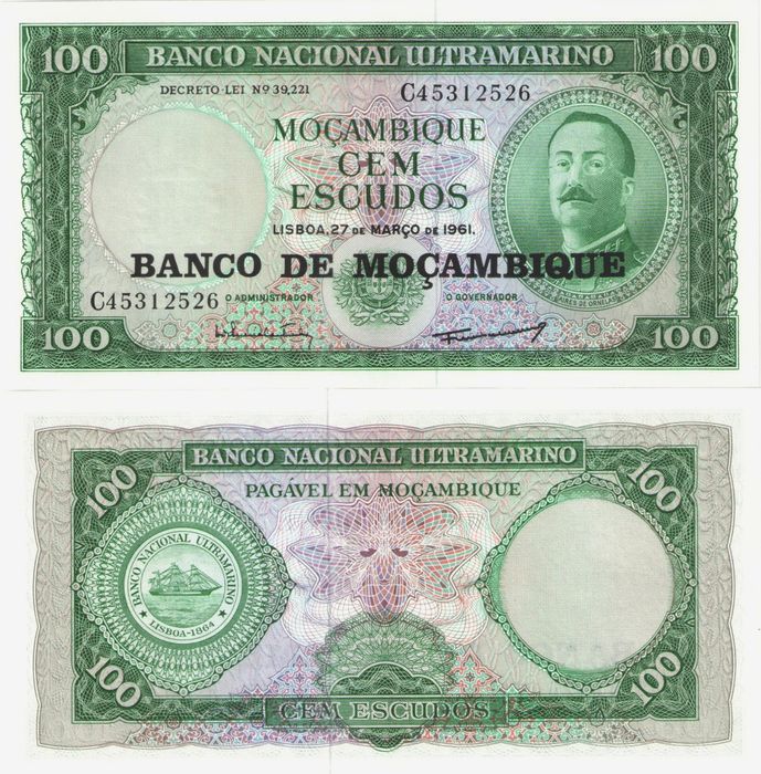 100 эскудо 1961 Мозамбик