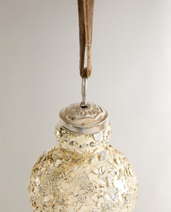 ZARA HOME ЕЛОЧНЫЙ ШАР С ЭФФЕКТОМ КРАКЛЕ, СЕРЕБРЯНЫЙ