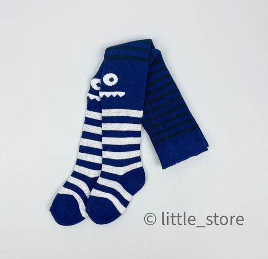 Колготки махровые "Мордочки" синие