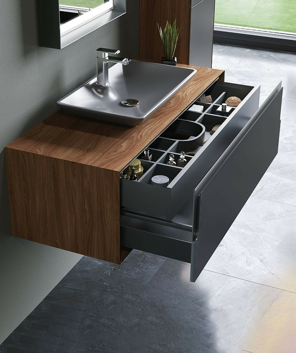 Тумба с раковиной Orka Craft 100 5001125 подвесная Орех Антрацит