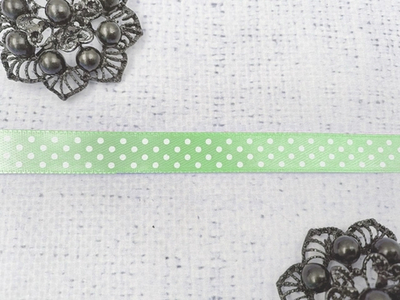 Лента атласная горох, ш. 1 см, св. зелёный
