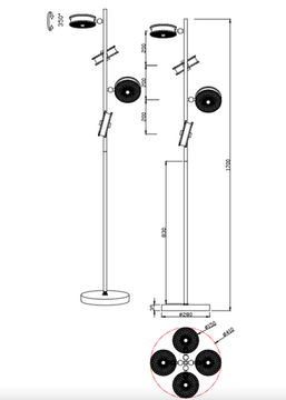 Торшер LED 34W 3000К 4012/05/04F бронза Sportu Stilfort