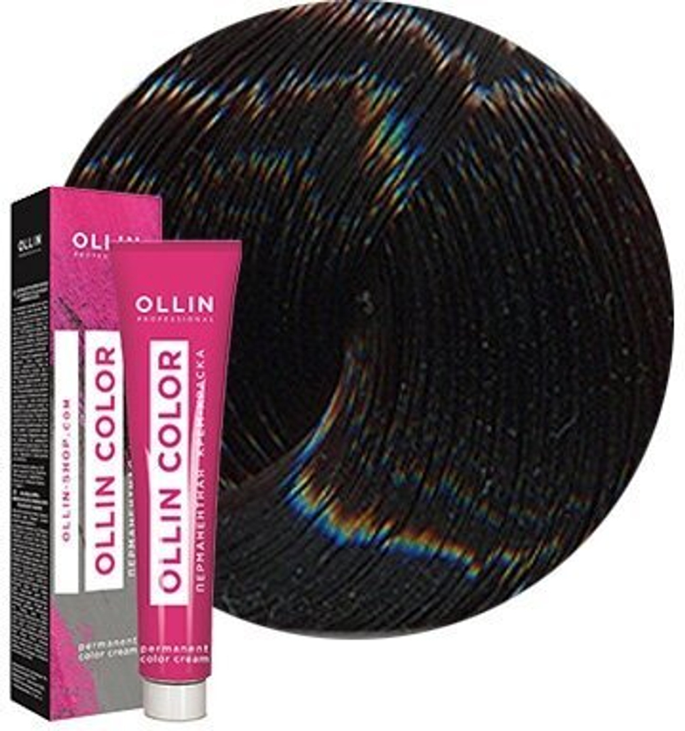 OLLIN COLOR 4/71 шатен коричнево-пепельный 60мл Перманентная крем-краска для волос
