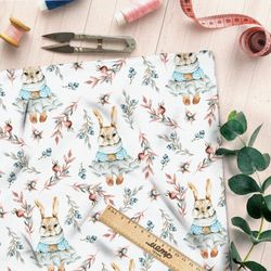 Ткань поплин девочка крольчонок