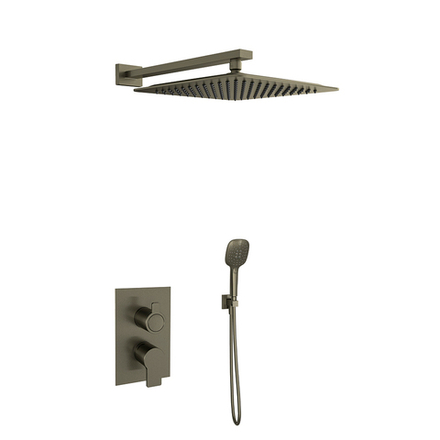 Встраиваемый смеситель для душа с изливом, троп. и ручным душем BLAUTHERM 941512RPK300GR графит