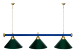 Лампа STARTBILLIARDS 3 пл. (плафоны зеленые,штанга зеленая,фурнитура золото)