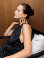 Серьги "Black night" из черного агата Silver