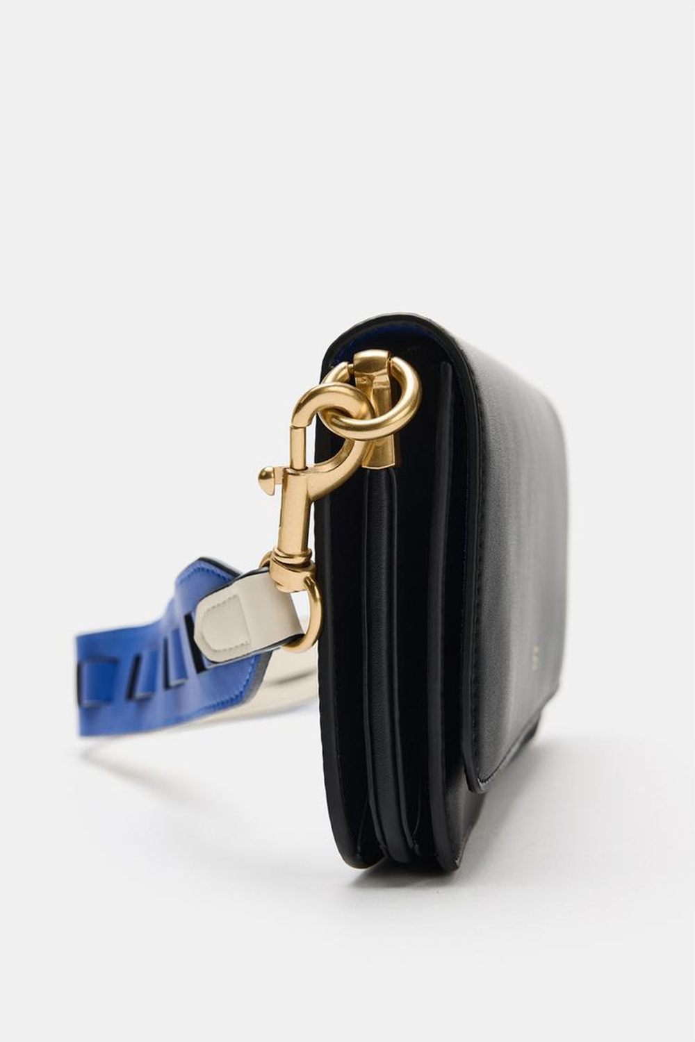 ZARA СУМКА С ДЕКОРАТИВНЫМ РЕМНЕМ, ЧЕРНЫЙ