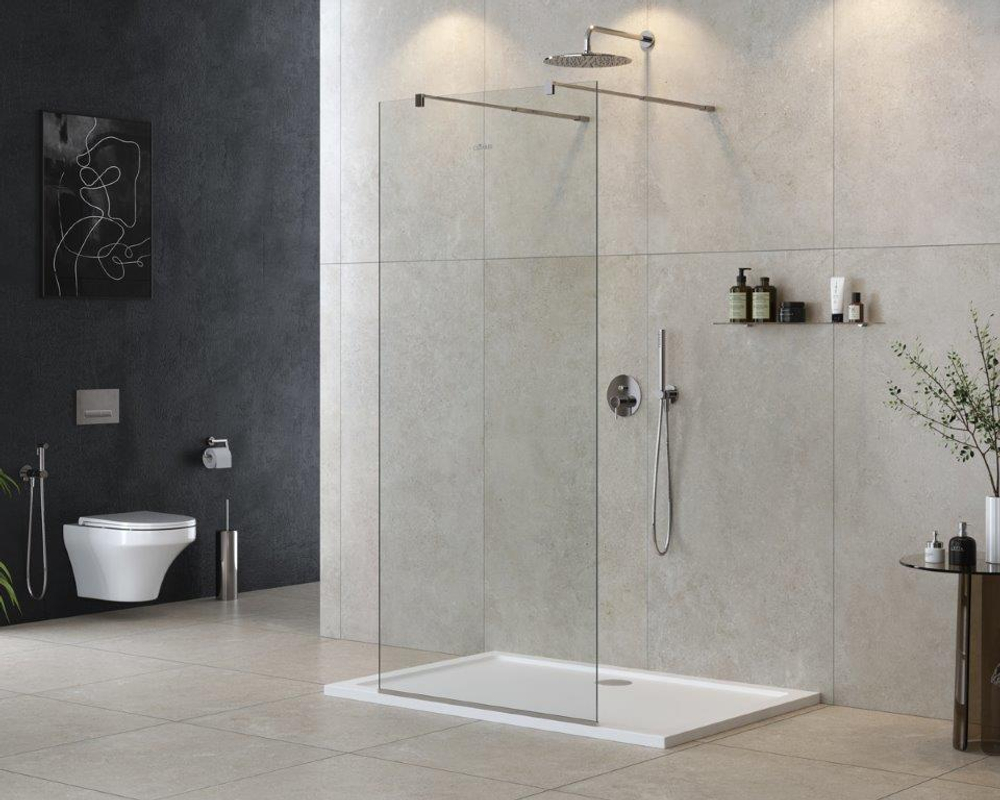 Душевая перегородка Cezares LIBERTA-L-2-100-C-NERO чёрный профиль, стекло прозрачное