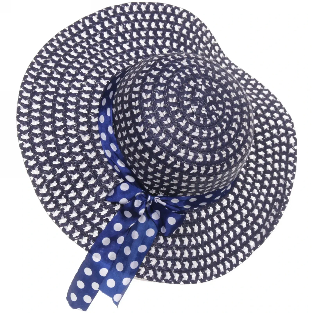 Шляпа женская с широкими полями «Summer», цвет синий, р58, ширина полей 10см