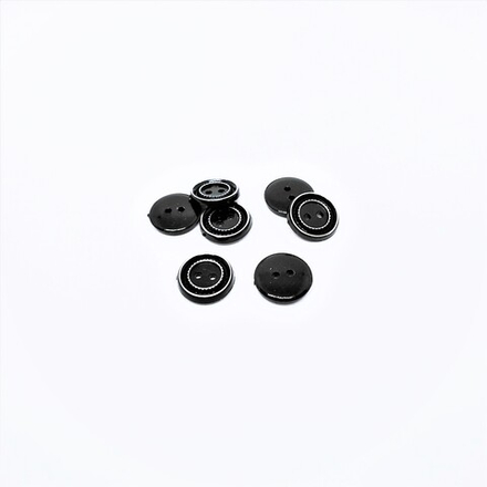 Пуговицы №695 20L черный/серебро