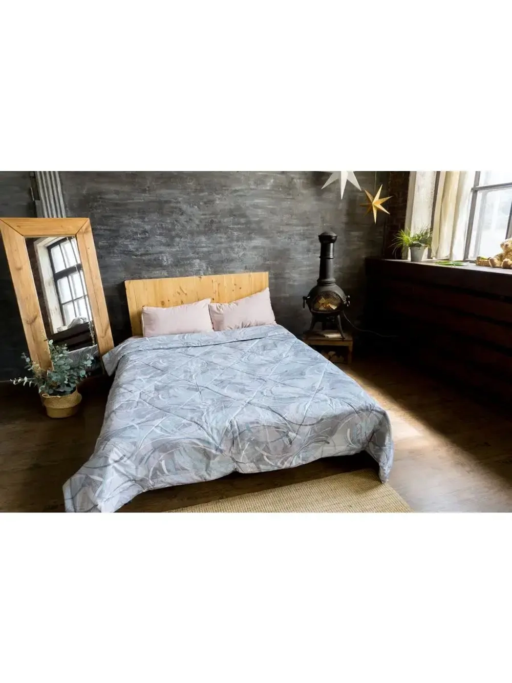 Одеяло утепленное зимнее лен хлопок евро макси 220х240