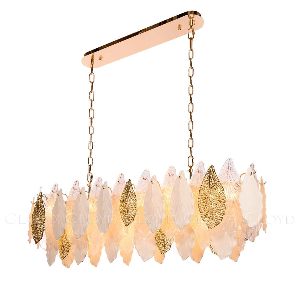Люстра Cloyd SENEGAL-A C14 / шир. 105 см - с золотыми листьями - золото (арт.11178)