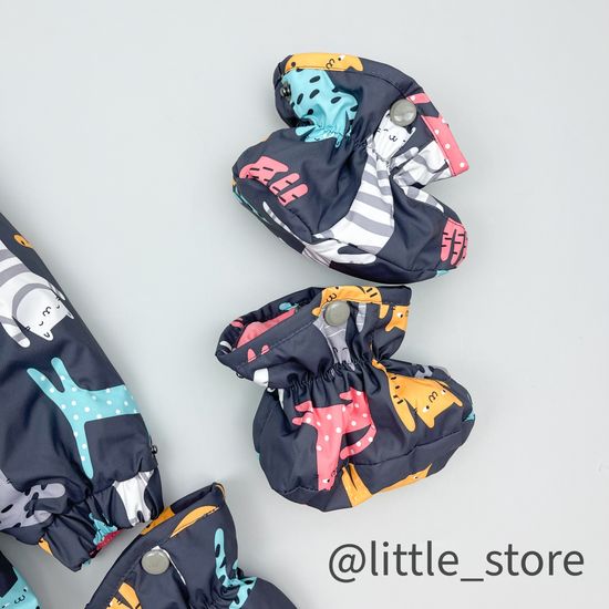 Комбинезон зимний "Кошечки"черный жемчуг