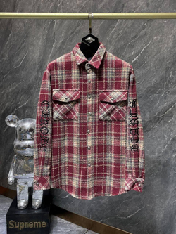 Красная рубашка в белую клетку Chrome Hearts