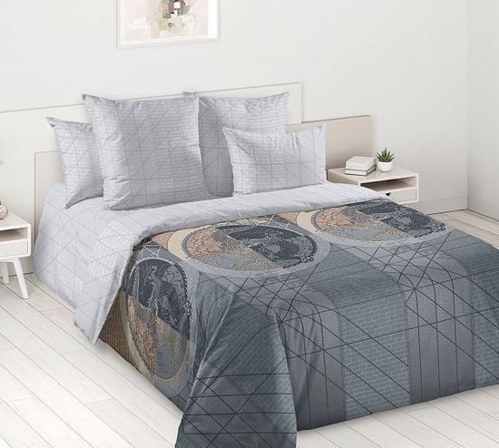 Евро комплект постельного белья Дракон поплин