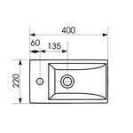 Раковина мебельная COMO 40 1 отв.
