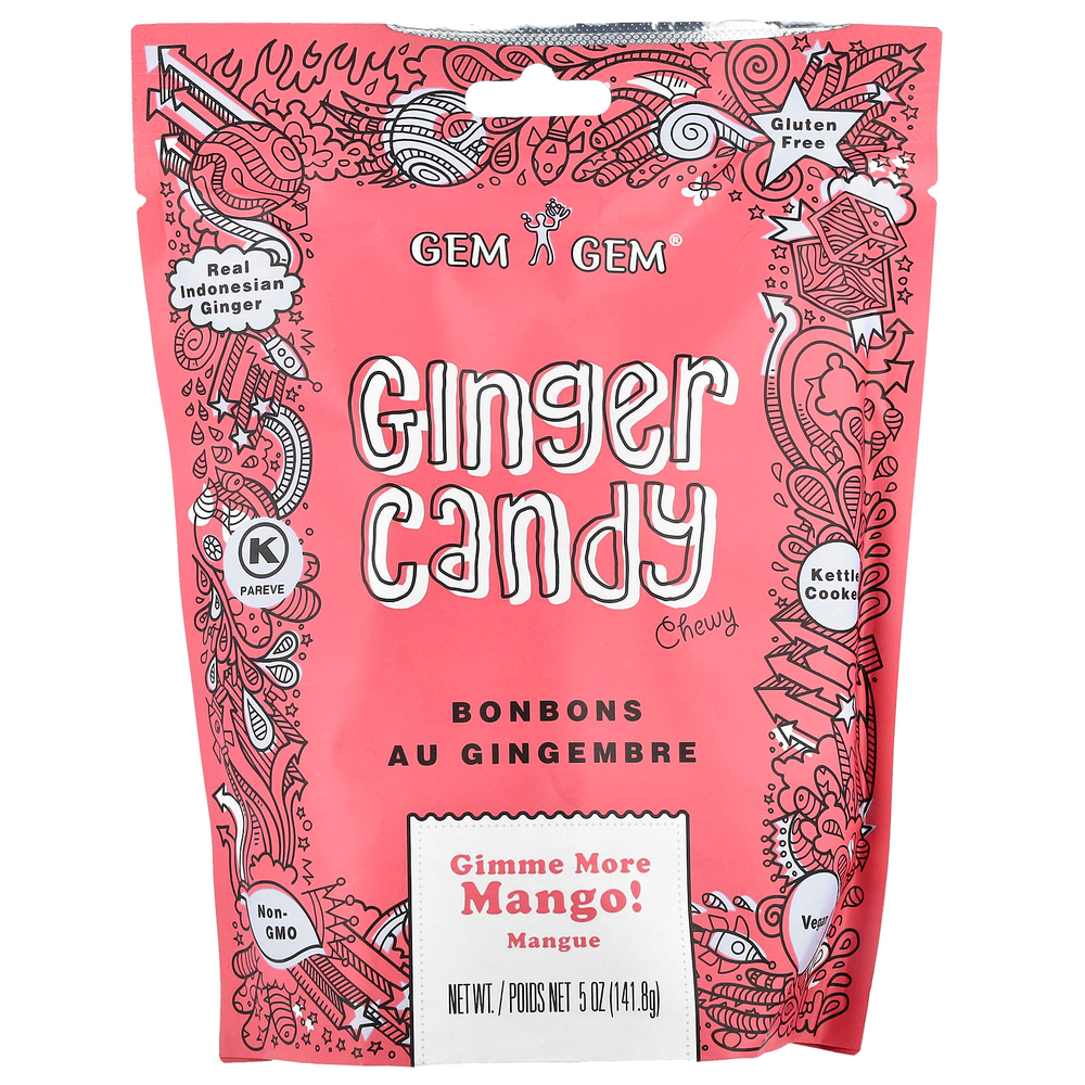 Jayone, Chewy Ginger Candy, Gimme More Mango, 141,8 г (5 унций)