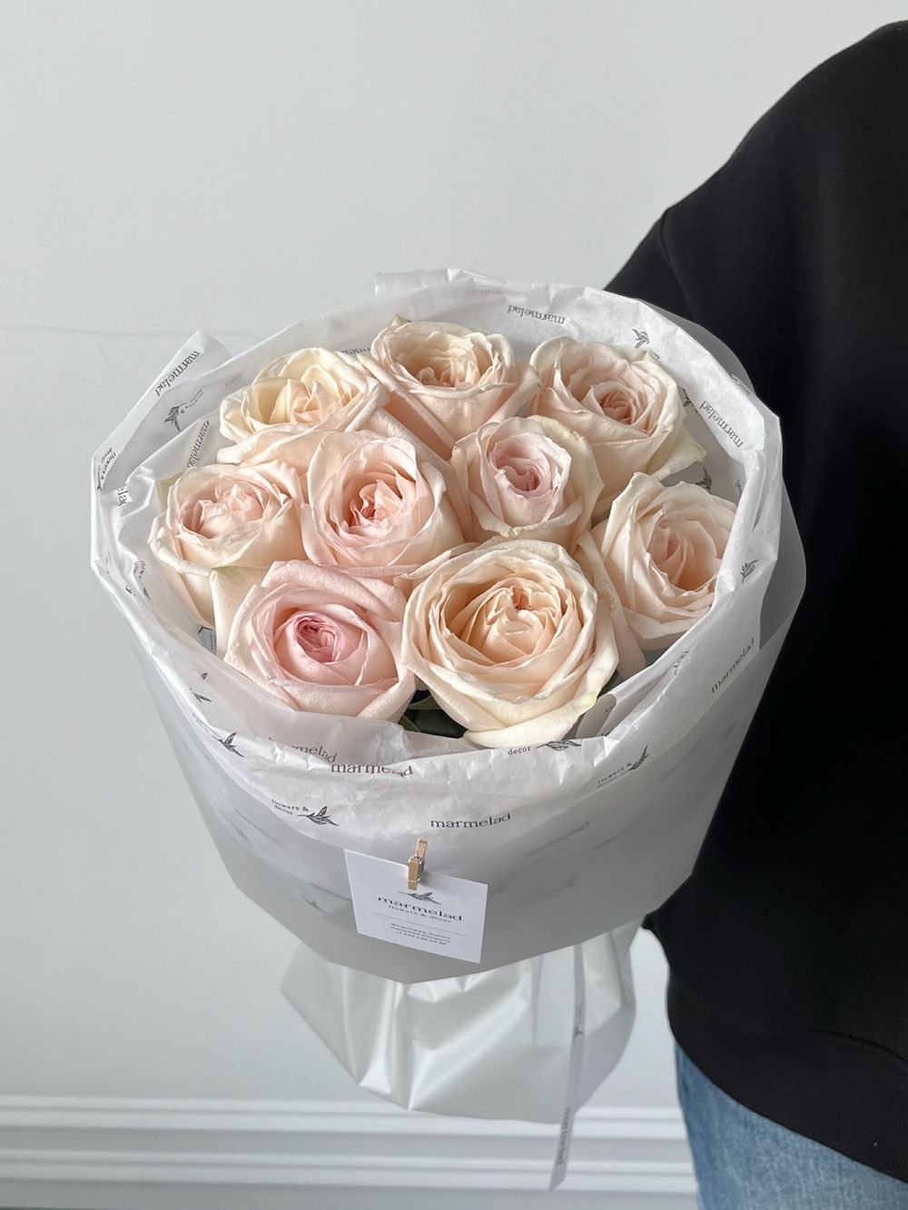 Букет из одноголовой пионовидной розы 9 шт