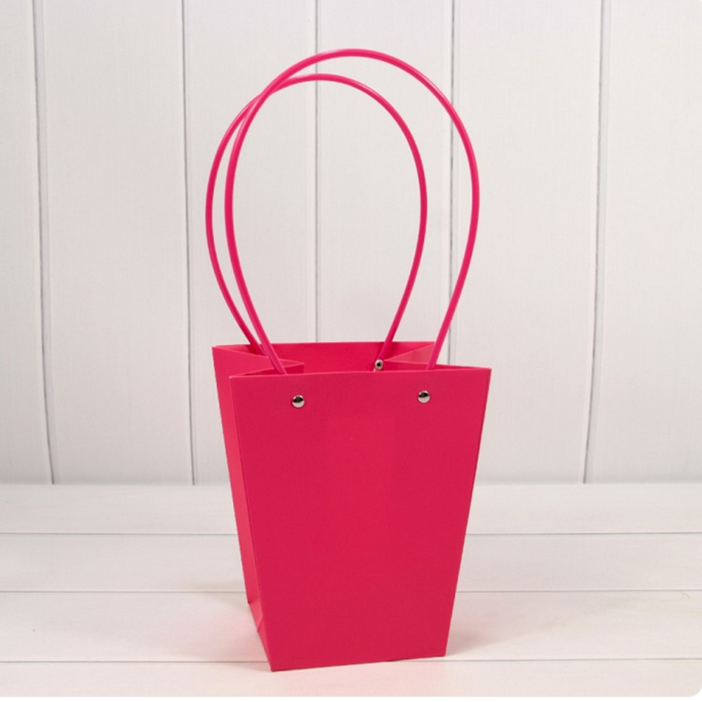 Пакет подарочный 20х17х12 Ваза для цветов (Красный)