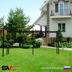 Уличная шведская стенка Sv Sport рукоход х 2 с комплектом турник прямой У53122 (Турник/Брусья/Деревянные)