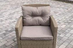 "Филадельфия" лаунж-зона из искусственного ротанга, цвет соломенный, цвет подушек бежевый