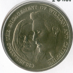 5 фунтов 2010 год. Олдерни. Помолвка Принца Уильяма и Кэтрин Миддлтон. Медно-никель BrUNC в конверте со спецгашением