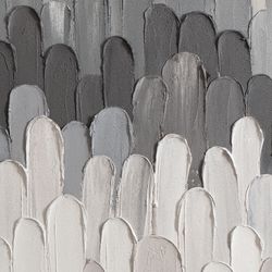 Панно декоративное с ручной росписью By Feel, 140х70 см, черно-белое