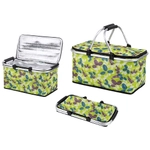 Термосумка складная с алюминиевым каркасом CB-7046-2 с принтом зелень