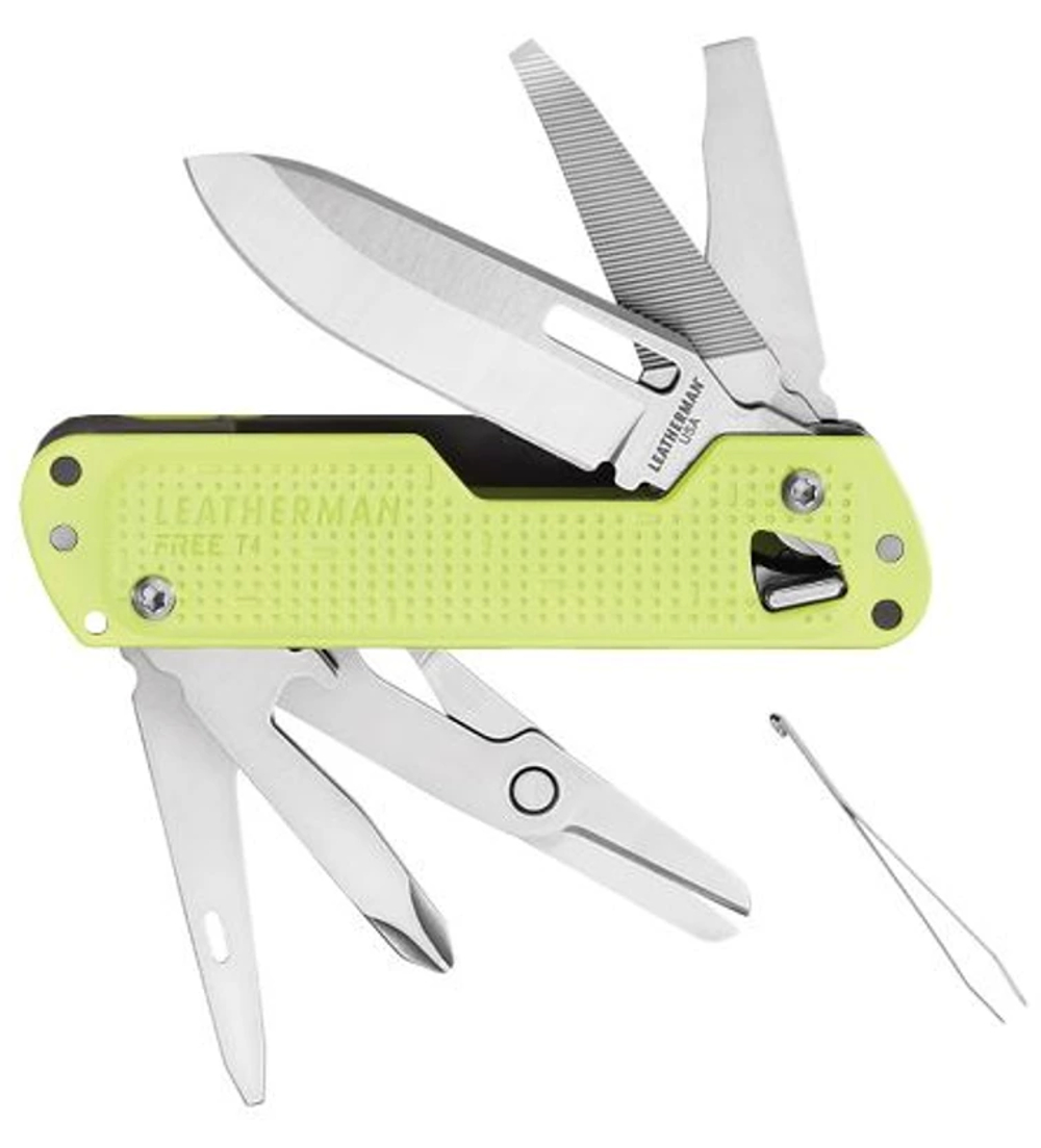 Мультитул Leatherman Free T4, 12 функций, желтый