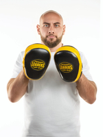 Лапы тренерские LEADERS CURVED BUMBLEBEE (ONE, кожа, черный/желтый)