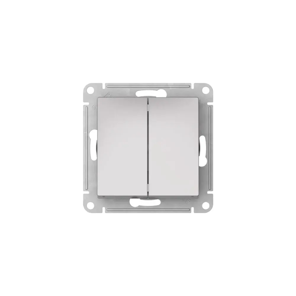 ATLASDESIGN AQUA 2-клавишный ВЫКЛЮЧАТЕЛЬ, IP44, сх.5, 10АХ, мех., быстрозажим. клем., АЛЮМИНИЙ