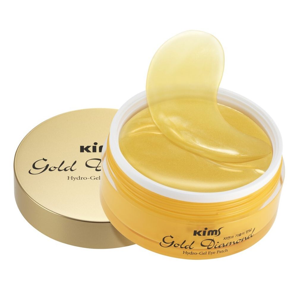 Гидрогелевые золотые патчи Kims Gold Diamond Hydro-Gel Eye Patch (60 шт. в баночке, размер L)