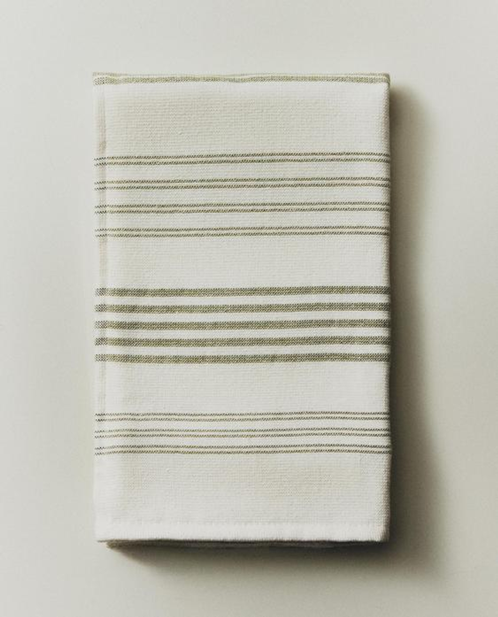 ZARA HOME МАХРОВОЕ КУХОННОЕ ПОЛОТЕНЦЕ ИЗ ХЛОПКА В ПОЛОСКУ, ЗЕЛЕНЫЙ