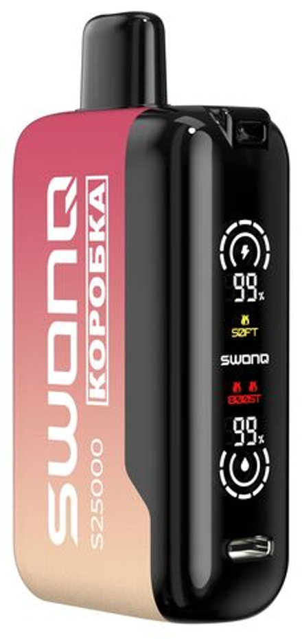 Swonq x Коробка S25000 Peach raspberry - персик-малина 25000 затяжек 20мг (2%)
