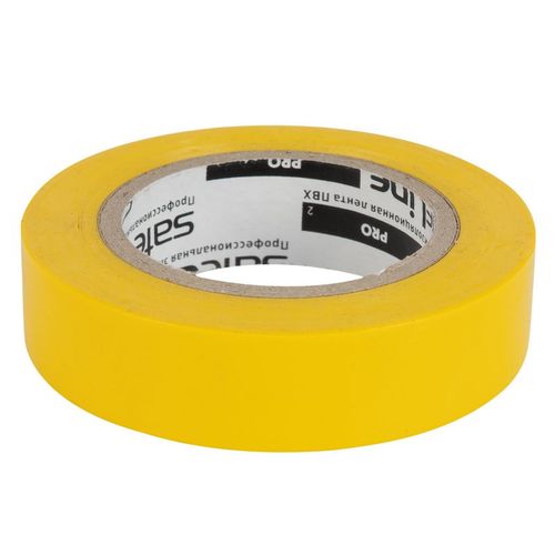 Изолента желтая 15 мм 10 м Safeline