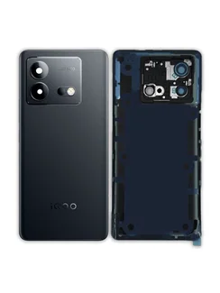 Задняя крышка для Iqoo Neo 8 черная (Black) со стеклом камеры