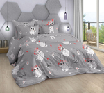 Постельное белье 1 5 спальное, бязь, наволочки 70х70, 100% хлопок, постельное белье для девочки, постельное белье с котиками