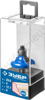 Кромочная калевочная фреза ЗУБР Профессионал №3, 28.6x12.7 мм, радиус 4 мм