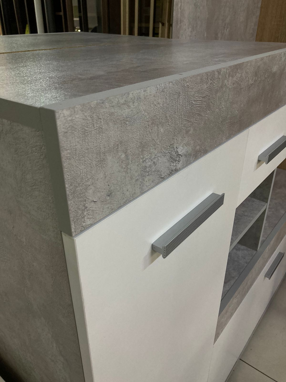 Прихожая Инстайл бетон/белый