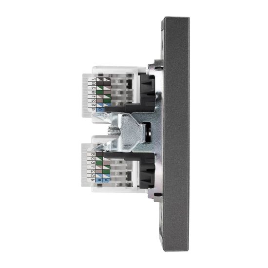 Розетка STRONG компьютерная двойная RJ45+RJ45 кат6 с/у графит KRANZ