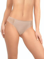 Трусики-бразилиана из кружева и микрофибры (Размер: M) (Цвет: молочный)